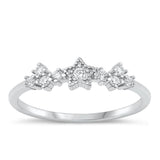 Sterling Silver Clear CZ Star Ring