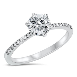 Sterling Silver Clear CZ Solitaire Ring