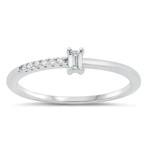 Sterling Silver Clear CZ Ring