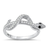 Sterling Silver Clear CZ Snake Ring