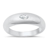 Sterling Silver Clear CZ Wedding Ring