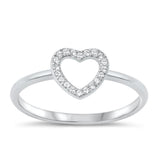 Sterling Silver Clear CZ Heart Ring