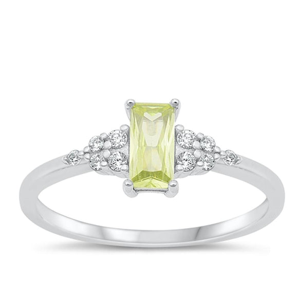 Sterling Silver Peridot CZ Ring