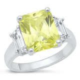 Sterling Silver Peridot CZ Cocktail Ring