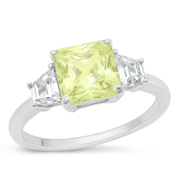 Sterling Silver Peridot CZ Cocktail Ring