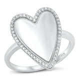 Sterling Silver White CZ Heart Ring