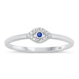 Sterling Silver White CZ Evil Eye Ring