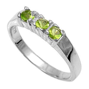 Peridot CZ Studded Classic Ring New .925 Sterling Silver Band Sizes 1-4