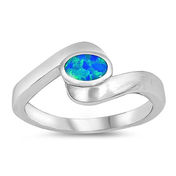 Blue Lab Opal Dainty Simple Knuckle Ring New 925 Sterling Silver Band Sizes 4-10