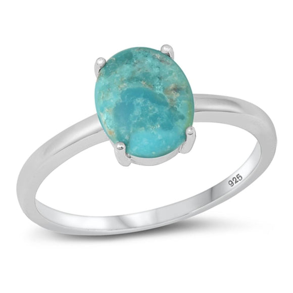 Sterling Silver Turquoise Solitaire Ring