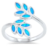 Blue Lab Opal Leaf Branch Vine Tree Ring New 925 Sterling Silver Band Sizes 4-12