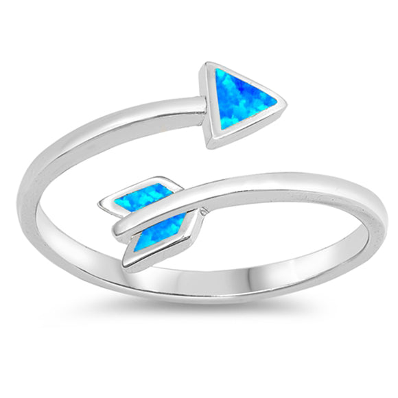 Blue Lab Opal Boho Midi Knuckle Arrow Ring .925 Sterling Silver Band Sizes 4-10