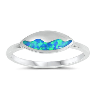 Blue Lab Opal Ocean Wave Water Nature Ring .925 Sterling Silver Band Sizes 4-10