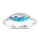 Blue Lab Opal Ocean Wave Water Nature Ring .925 Sterling Silver Band Sizes 4-10