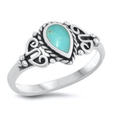 Sterling Silver Teardrop Turquoise Ring