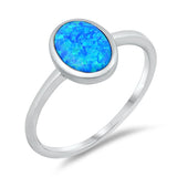 Blue Lab Opal Beautiful Oval Solitaire Ring .925 Sterling Silver Band Sizes 4-10