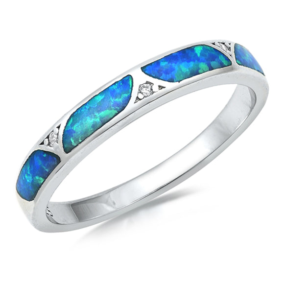 Unique Mosaic Modern Studded Sterling Silver Band Sizes 4-10