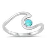 Sterling Silver Turquoise Big Wave Ring