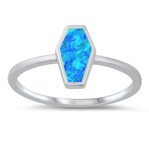 Blue Lab Opal Wholesale Vampire Coffin Ring New .925 Sterling Silver Band Sizes 4-10