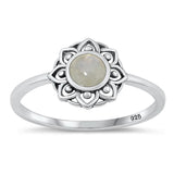 Sterling Silver White Turquoise Flower Ring