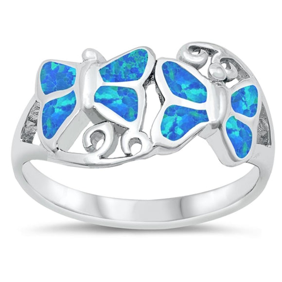 Unique Mosaic Butterfly Ring Love .925 Sterling Silver Band Sizes 5-10