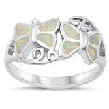 Mosaic Butterfly Happiness Swirl Ring New .925 Sterling Silver Band Sizes 5-10