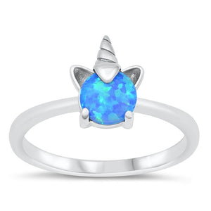 Blue Lab Opal Wholesale Unicorn Ring New .925 Sterling Silver Band Sizes 5-10