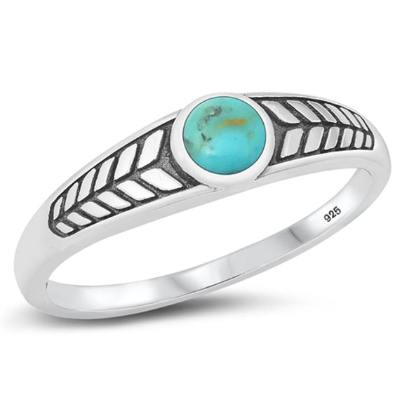 Sterling Silver Turquoise Native Design Ring