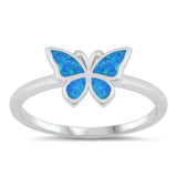 Blue Lab Opal Wholesale Butterfly Ring New .925 Sterling Silver Band Sizes 5-10