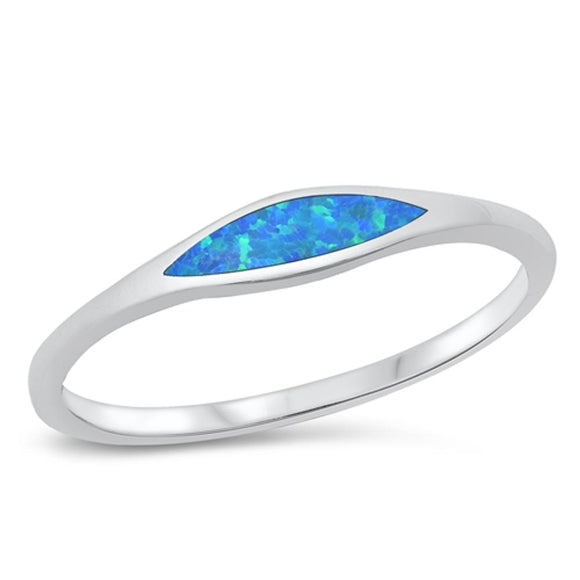 Blue Lab Opal Fashion Stacking Ring New .925 Sterling Silver Band Sizes 4-10