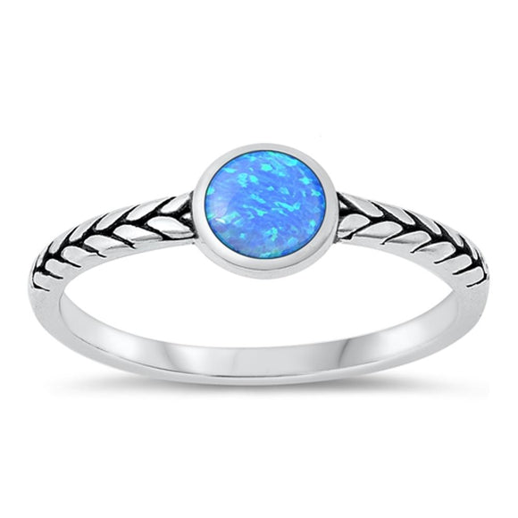 Sterling Silver Blue Lab Opal Ring