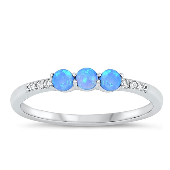 Sterling Silver Blue Lab Opal Ring