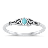 Sterling Silver Turquoise Celtic Knot Ring