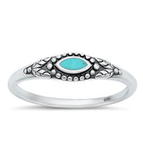 Sterling Silver Turquoise Bali Eye Ring