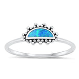 Sterling Silver Blue Lab Opal Sunrise Ring