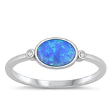 Sterling Silver Blue Lab Opal Ring