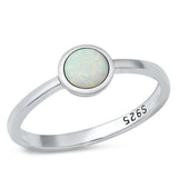 Sterling Silver White Lab Opal Ring