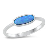 Sterling Silver Blue Lab Opal Ring