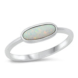 Sterling Silver White Lab Opal Ring