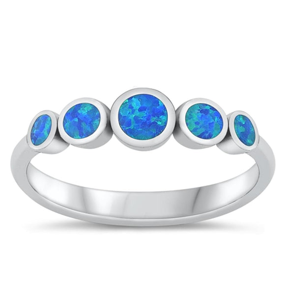 Sterling Silver Blue Lab Opal Ring