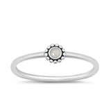 Sterling Silver Moonstone Bali Flower Ring