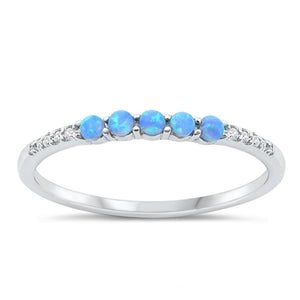 Sterling Silver Blue Lab Opal Ring