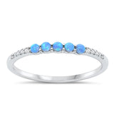 Sterling Silver Blue Lab Opal Ring