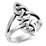 Oxidized Celtic Trinity Infinity Knot Ring .925 Sterling Silver Band Sizes 4-11