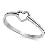 Celtic Heart Promise Dainty Petite Purity .925 Sterling Silver Band Sizes 4-9