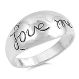 Cursive Love Me Word Script Promise Ring New 925 Sterling Silver Band Sizes 5-10