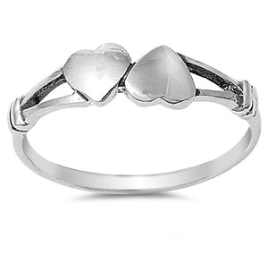 Criss Cross Brushed Heart Purity Promise Ring Sterling Silver Band Sizes 2-10