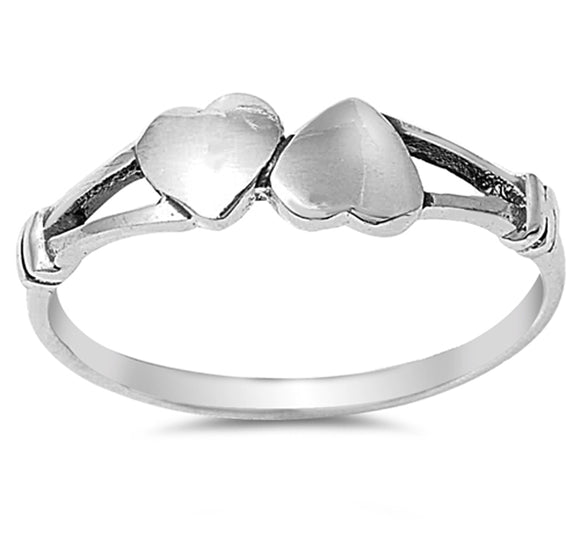 Criss Cross Brushed Heart Purity Promise Ring Sterling Silver Band Sizes 2-10