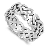 Oxidized Eternity Celtic Knot Infinity Ring .925 Sterling Silver Band Sizes 5-14