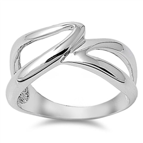 Sterling Silver Woman's Unique Fashion Ring Polished 925 Band 12mm Sizes 4-12